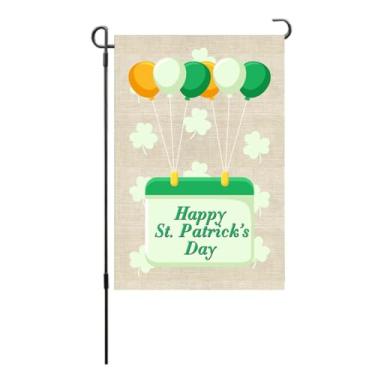 Imagem de StPatricksDayFlagDoubleSidededPolyester LeafGardenFlagFadeResistantSpringDecorationOutdoorLeafFlagForLawnCourtyardParty. (S03)