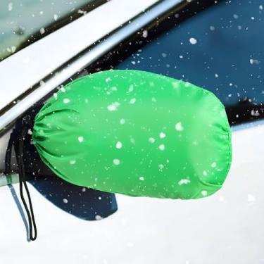 Imagem de Frienda 2 peças capa de espelho retrovisor lateral capa de proteção traseira automotiva espelho de neve gelo acessórios traseiros tamanho universal para carros (verde)