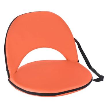 Imagem de PATIKIL Almofada de assento de estádio para arquibancada cadeira reclinável dobrável com suporte traseiro ajustável de 6 posições à prova d'água acolchoado grosso para piquenique esportivo, laranja
