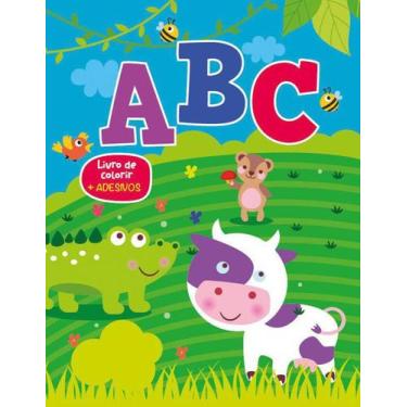 Imagem de Livro de colorir com adesivos - abc - Pé da Letra