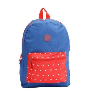 Imagem de Mochila Feminina Coraçõezinhos Azul e Vermelho - Clio Style