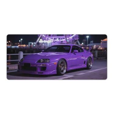 Imagem de HouLaiZhe JDM Tapetes de mesa de carro roxo esportivo Sup roda gigante legal para jogos tapetes de mouse pads de mesa grandes para teclado de mesa tapete de computador 40 x 90 cm