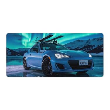 Imagem de HouLaiZhe Aurora JDM Car BRZ Cool Large Gaming Mouse Pads Tapete de mesa Base de borracha antiderrapante Laptop Acessórios de computador Suprimentos Bloco de escrita para escritório casa 40 x 90 cm