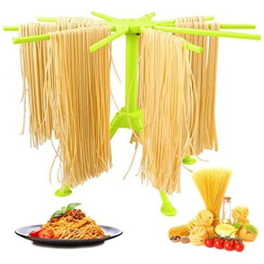Imagem de Escorredor de macarrão dobrável, suporte para pendurar macarrão fresco, ferramenta doméstica de secagem de macarrão para cozinha, suporte de macarrão de plástico dobrável, suporte de espaguete com 4