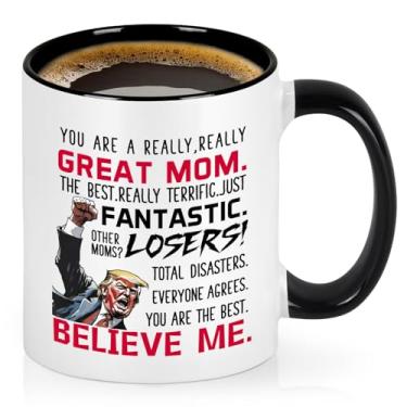 Imagem de Cabtnca Presentes de Dia das Mães, o melhor presente de mãe, presente de aniversário de Natal para mãe da filha filho, caneca de café engraçada Trump, 325 ml