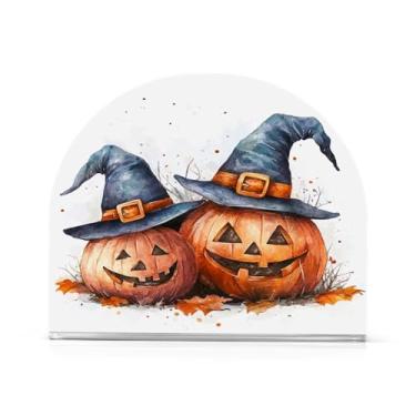 Imagem de Wassud Abóboras chapéus de bruxa suporte de guardanapo acrílico, dispensador de guardanapo de papel moderno em forma de U para mesa, cozinha, sala de jantar, bancada 1 peça (comporta 50-60 guardanapos