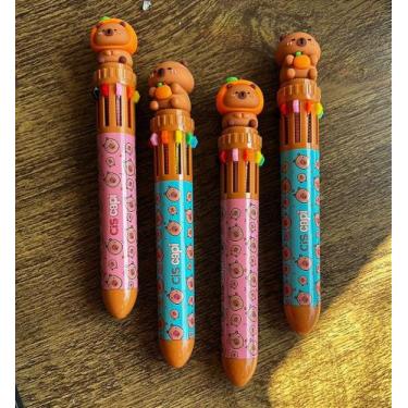 Imagem de Caneta Esferográfica CIS Capi 10 Cores - 10x1, Rosa