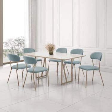 Imagem de Conjunto Sala de Jantar com 6 Cadeiras Betina - Aço Nobre Móveis