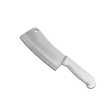 Imagem de Cutelo 6 Polegadas, Aço Inoxidável, Cabo Branco, 28cm x 7cm, 230g, Corte Profissional para Carnes e Legumes