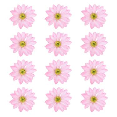 Imagem de YELARXI 12 peças de flores de margaridas artificiais, cabeças falsas de crisântemo, flores artificiais a granel - adequado para (faça você mesmo/casamento/buquês/centros de mesa/festa/decoração de