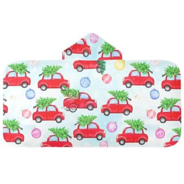 Imagem de Burbuja Toalha de banho com capuz de laço rosa para crianças, toalha de praia de pelúcia macia absorvente para chá de meninas e meninos 3-10 anos, 61 x 127 cm