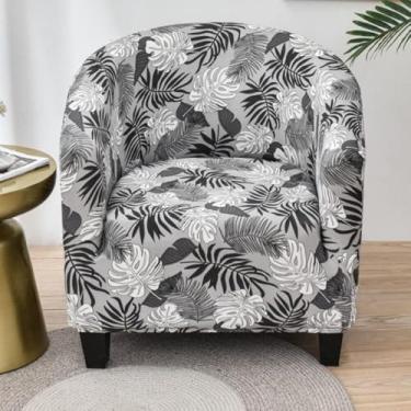 Imagem de Capas de cadeira estampadas redondas, capa de poltrona elástica, protetor de móveis removível, com fundo elástico para cafeterias, bares e quartos de hóspedes - Tipo 13||Meio círculo único 65-90 cm