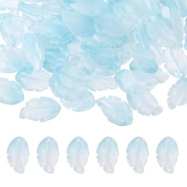 Imagem de PATIKIL Contas de folha de vidro, 100 peças de pingentes fofos de folha de cristal, contas espaçadoras tchecas translúcidas para fazer joias faça você mesmo, pulseiras, colar, sinos de vento