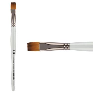 Imagem de Borciani e Bonazzi Pincel de pintura sintético Unico Fiamatto série 821, tamanho plano, 40, para pintura acrílica e aquarela, cabo ergonômico, amigo dos animais, virola de latão, feito à mão na Itália