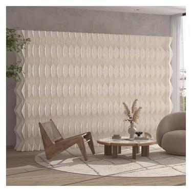 Imagem de Room divider Divisória de ambiente telescópica dobrável em papel, painel de parede decorativo independente e móvel, para escritórios e áreas de lazer.(4-5MX1.8M)