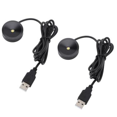 Imagem de Cryfokt Mini Holofote Led Compacto Usb 5v Luz Redonda para Arte de Exibição de Joias Interior-liga de Alumínio 2 Peças para Armário de Vitrine (Luz Netural)