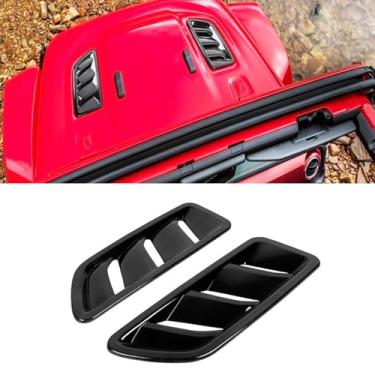 Imagem de 2 peças ABS para saída de saída do capô do carro exterior do motor para Jee-p Wrangler JL JT Gladiator 2018 2019 2020 2021 2022 2023 2024 2025 2026 (preto)