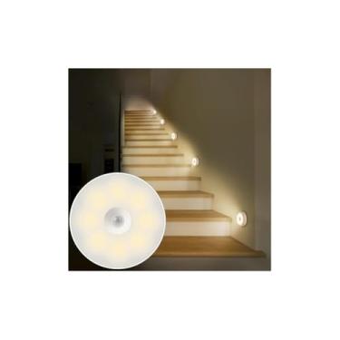 Imagem de Luminária LED Recarregável com Sensor de Movimento, 5W, Branco Quente e Frio, Material ABS, USB, 8cm, Instalação Magnética, Bateria para Corredor e Parede
