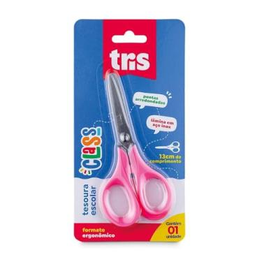 Imagem de Tesoura Escolar Class - 13Cm - Rosa - Cart C/1 Un - Tris