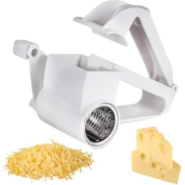 Imagem de Ralador Giratório Manual 3 em 1 – Lâminas de Aço Inox e Manivela Reforçada | Ideal para Queijos, Chocolate, Legumes e Nozes | Prático, Durável e Fácil de Limpar
