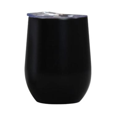 Imagem de Global Copo Térmico em Aço Inox Preto Fosco, Parede Dupla com Tampa de Acrílico, 12,8cm Altura, Reutilizável