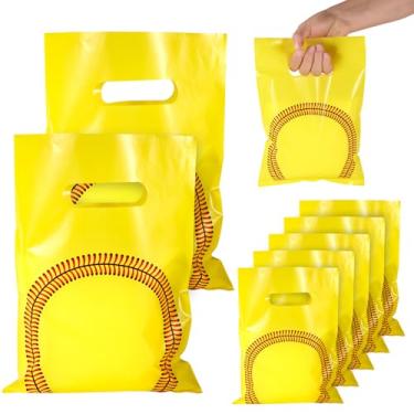 Imagem de 50 peças de sacolas de presente de softball, brindes de softball, lembrancinhas de festa perfeitas para meninas, decorações de aniversário, suprimentos para eventos de equipe e celebrações de festas