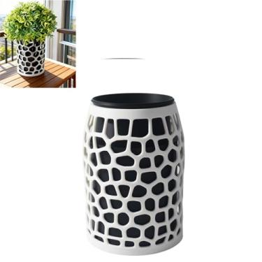 Imagem de Vaso discreto disfarçado para câmera – compatível com câmera interna Ring | oculta câmeras de segurança | Abertura de cabo oculto | Vaso de decoração de casa elegante