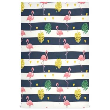 Imagem de Joisal Toalhas de prato de inverno para decoração de cozinha listras de flamingos rosa desenhos animados bonitos toalhas de chá de mão pratos de lavagem finos secagem rápida 45 x 71 cm, 6 pacotes