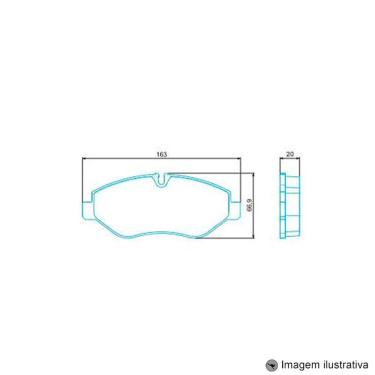 Imagem de Pastilha de Freio Dianteira Sprinter 415 CDI 12 / ... Vito 111 CDI Furgao 1.6 16 / ... sem Alarme