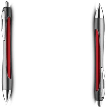 Imagem de Caneta Esferográfica em Alumínio Reciclado, Escrita Azul, Refil Parker, Ponta Touch, Corpo Emborrachado, Ambidestro, Cilíndrico, 0.8cm, 15g (Kit 2 Vermelho)