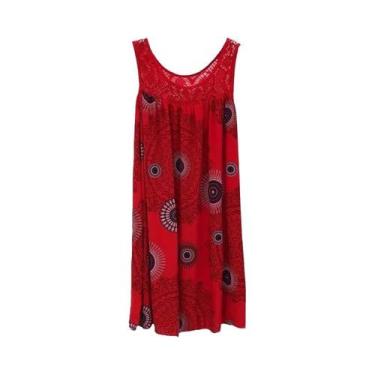 Imagem de Vestido Camisola Sem Mangas De Verão plus Size Para Mulheres Com Estam