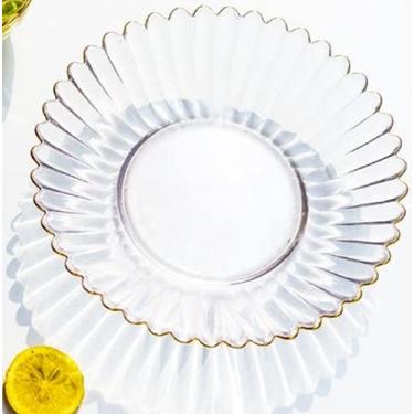 Imagem de Tigela de vidro transparente para salada com prato de salada de frutas com Phnom Penh (prato grande)