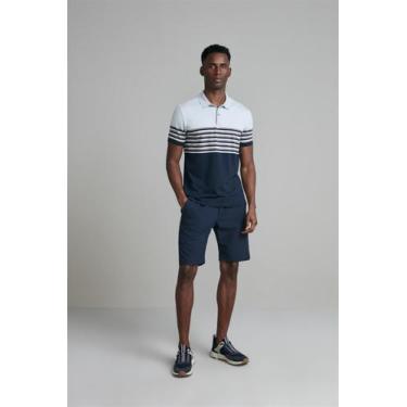 Imagem de Camisa Polo Malha Slim Fit - Azul Celeste / Azul Marinho - HIGHSTIL, A