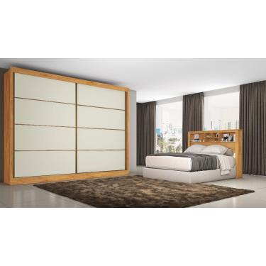 Imagem de Armário Casal Mademarques Sevilha 2 Portas Correr Peroba/Off White