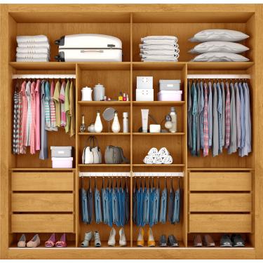 Imagem de Armário Casal Mademarques Sevilha 2 Portas Correr com Espelho Peroba/Off White