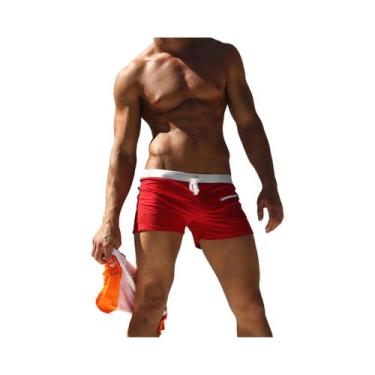 Imagem de Shorts De Natação Masculinos De Secagem Rápida Com Bolso Com Zíper, Ca