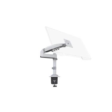 Imagem de BEGWVDJTP Suporte H100 para monitor de computador, braço suspenso, coluna suspensa, suporte de elevação telescópica (branco)