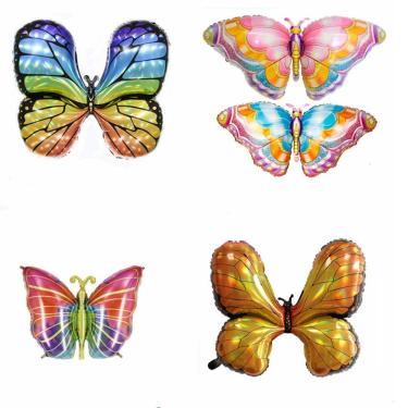 Imagem de Kit de balões borboleta Balões Mylar para aniversário de crianças (5 unidades)