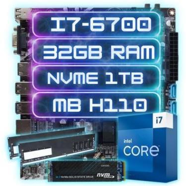 Imagem de Kit Upgrade Intel I7-6700 , Ddr4 32gb ,  Nvme 1TB , Mb H110