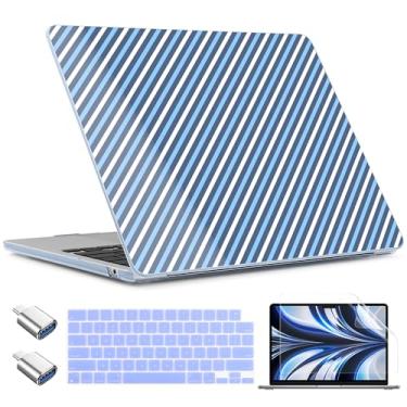 Imagem de TWOLSKOO Capa para MacBook Air de 13 polegadas M4 A3240 M3 A3113 M2 A2681 2025 2024 2022 Capa rígida de plástico, capa de teclado, adaptador tipo C, protetor de tela para MacBook Air de 13,6 polegadas