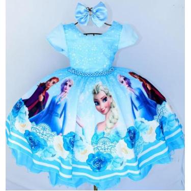 Imagem de Vestido Infantil Frozen Festa Temática E Tiara - Pingo De Gente Kids, 