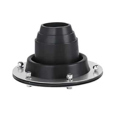 Imagem de UGPLM Anel de proteção à prova de fogo em silicone para chaminé de fogão a lenha, protetor de tubo de ventilação para barraca, fogão a lenha, yurt e cabana, Preto