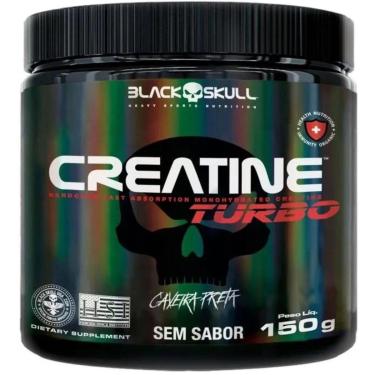 Imagem de Creatina Monohidratada Creatine Turbo Black Skull 150g Energia Força Ganho de Massa Muscular-Unissex