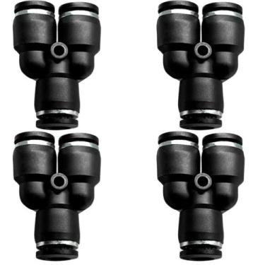 Imagem de 4 Conexão Emenda em Y Engate Rápido Pneumática Tubo 8mm - AKME
