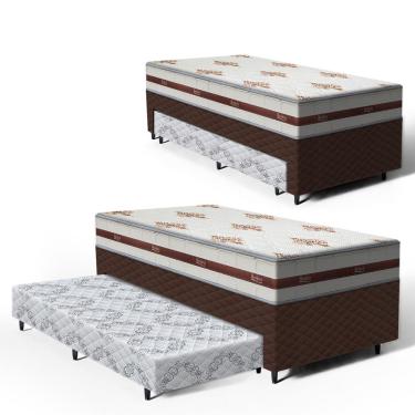 Imagem de Cama Box com Colchao de Molas Ensacadas Anjos Classic + Auxiliar de Espuma Unique Solteiro 88cm