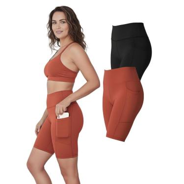 Imagem de Kit 2 Bermudas Fitness Feminina Bolsos Laterais-Feminino