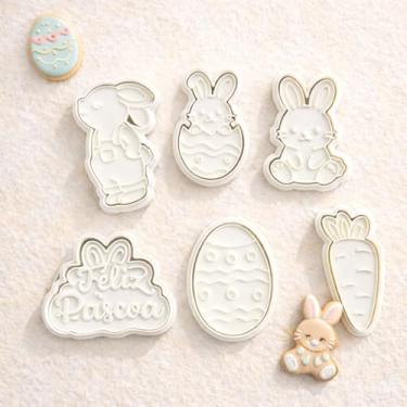 Imagem de Kit 6 Cortadores de Biscoito Páscoa Infantil 6 a 7cm – Moldes para Bolacha, Massinha e Pasta Americana