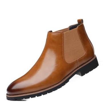 Imagem de Botas masculinas Chelsea, casuais, casuais, masculinas, formais, elegantes, Chelsea, Marrom, 43 BR