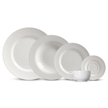 Imagem de Jogo de Pratos e Xícaras Alleanza Cerâmica Branco 22 Peças