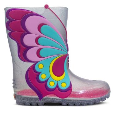 Imagem de Bota Infantil Galocha Feminina Nº 25 Ao 32 Menina Borboleta 09.20-Feminino